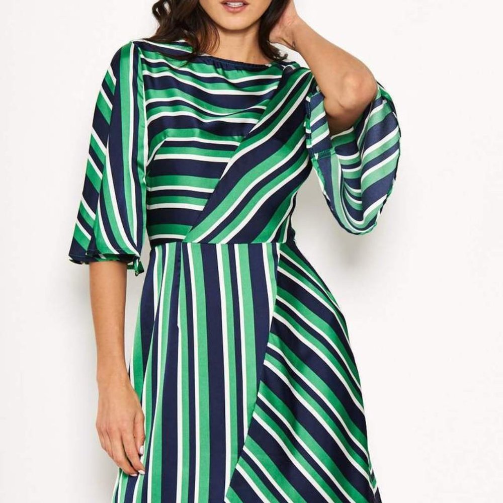 AX Paris AX Paris Striped Skater Dress Green 12